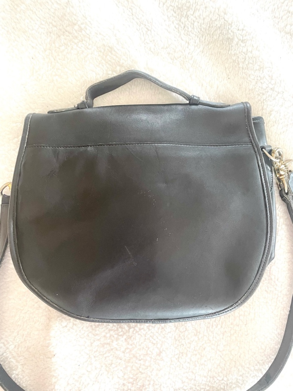 Coach Vintage Willis Turnlock Flap Black Leather Crossbody Bag - Picture 6 of 16